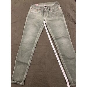 True Religion Women's Gray Jeans Casey Style Waxy Finish Size 31